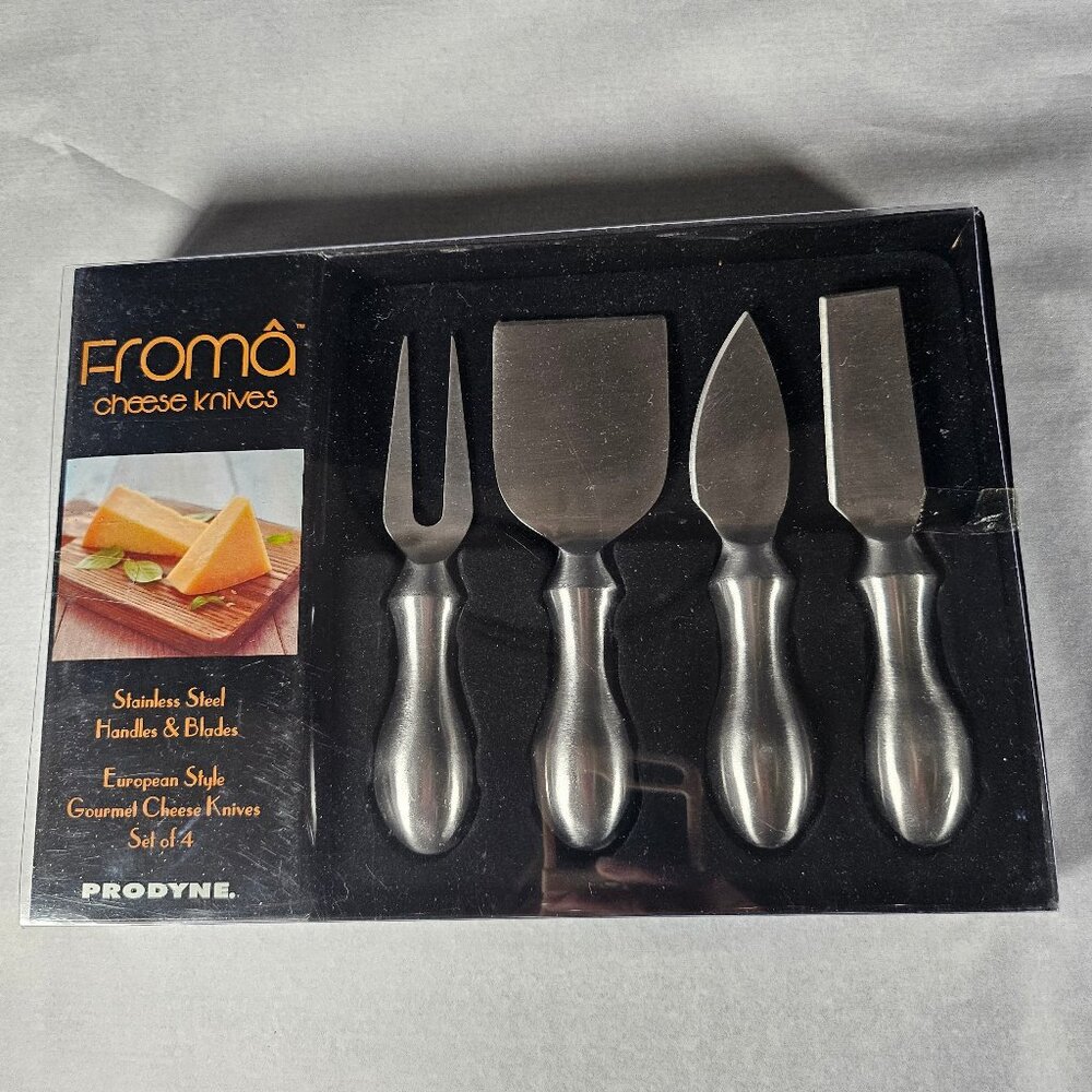 Prodyne Froma Stainless Steel Cheese Knife Set 4 Piece European Style Knifes